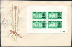 1962 A malária elleni küzdelem éve (II.) vágott kisív FDC-n (7.000)