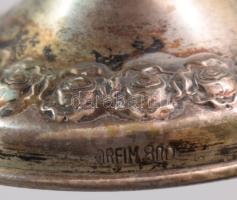 Ezüst (Ag) gyertyatartó pár. Jelzett 8 cm