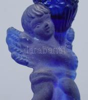 Angyal figurás gyertyatartó, Formába préselt, csiszolt, hibátlan 16 cm