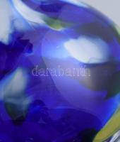 Üveg váza. Kézzel készített huta üveg, anyagában színezett, hibátlan 26 cm