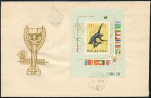 1962 Labdarúgó VB (I.) - Chile vágott blokk FDC-n (6.000)