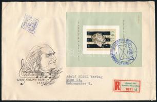 1961 Liszt Ferenc (I.) vágott blokk ajánlott FDC-n (6.000)