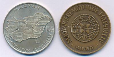 Csúcs Viktória (1934-) 1973. "MÉE Budapest - Magyarország" Ag tagsági emlékérem (25,08g/0.800/42,5mm) + Csucs Viktória (1934-1993) 1979. "Magyar Éremgyűjtők Egyesülete 1969-1979" kétoldalas bronz emlékérem T:UNC patina