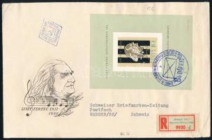 1961 Liszt Ferenc (I.) vágott blokk ajánlott FDC-n (6.000)