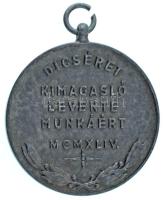 1944. "Szebb jövőt / Dicséret kimagasló levente munkáért" hadifém kitüntető jelvény mellsz...