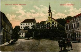 Székelyudvarhely, Odorheiu Secuiesc; Deák tér, Plébánia templom. Betegh Pál kiadása / square, church (EK)