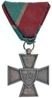 1940. "Nemzetvédelmi Kereszt" ezüstözött bronz kitüntetés szennyezett mellszalagon T:XF Hungary 1940. "National Defense Cross" silver plated bronze decoration on dirty ribbon C:XF NMK 442.