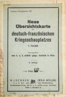 cca 1915-1918 Neue Übersichtskarte des deutsch-französischen Kriegsschauplatzes. Lechners Kriegskart...