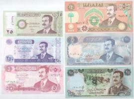 Irak 1986-2002. 5D-250D (6db) T:UNC,AU Iraq 1986-2002. 5 Dinars - 250 Dinars (6pcs) C:UNC,AU