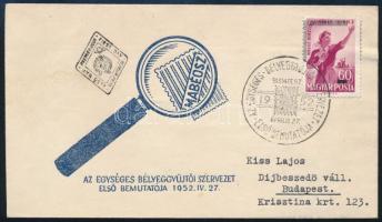 1952 MABÉOSZ bélyeg FDC-n (8.500)