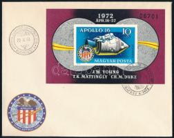 1972 Apollo-16 vágott blokk FDC-n (4.000)