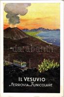 Vesuvio con la Ferrovia e la Funicolare / Mount Vesuvius with Railway and Funicular. Tourist advertisement (EK)