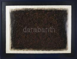 Kardos János (1946-2018): Kompozíció (kétoldalas mű), 1981. Vegyes technika, papír. Egyik oldalán je...