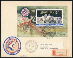 1972 Apollo-15 vágott blokk ajánlott FDC-n (4.000)