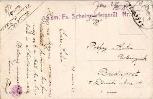 1918 Boldog húsvéti ünnepeket / Easter greeting art postcard, boy with rabbits. B.K.W.I. 4607-3. s: ...