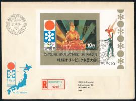 1971 Téli Olimpia (IV.) - Sapporo vágott blokk ajánlott FDC-n (3.500)