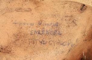 Ard deco arc kerámia fali dísz. Kézzel festett, jelzett kopással 23 cm