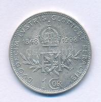 Ausztria 1908. 1K Ag "Ferenc József - Jubileum" T:XF Austria 1908. 1 Corona Ag "Franz...