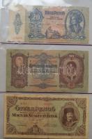 Kis hagyaték bankjegy tétel albumban, pengő-, forint-korszak, összesen 59db T:vegyes
