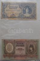 Kis hagyaték bankjegy tétel albumban, pengő-, forint-korszak, összesen 59db T:vegyes