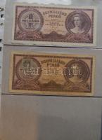 Kis hagyaték bankjegy tétel albumban, pengő-, forint-korszak, összesen 59db T:vegyes