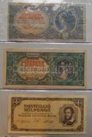 Kis hagyaték bankjegy tétel albumban, pengő-, forint-korszak, összesen 59db T:vegyes