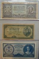 Kis hagyaték bankjegy tétel albumban, pengő-, forint-korszak, összesen 59db T:vegyes