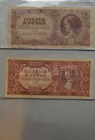 Kis hagyaték bankjegy tétel albumban, pengő-, forint-korszak, összesen 59db T:vegyes