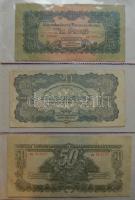 Kis hagyaték bankjegy tétel albumban, pengő-, forint-korszak, összesen 59db T:vegyes