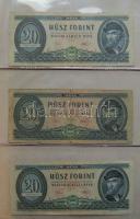 Kis hagyaték bankjegy tétel albumban, pengő-, forint-korszak, összesen 59db T:vegyes