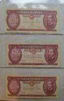 Kis hagyaték bankjegy tétel albumban, pengő-, forint-korszak, összesen 59db T:vegyes