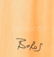 Boros Attila (1971-): Almaszedő akt. Vegyes technika, papír, jelzett. Hajtásnyommal60×38 cm