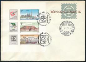 1987 Bélyegkiállítások (II.) vágott blokk FDC-n (3.500)