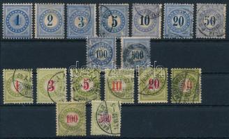 Svájc 1878-1883 Mi 1-9, 15-22 (Mi EUR 150,-)