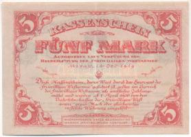 Orosz Polgárháború / Nyugat-oroszországi Önkéntes Hadsereg / Mitau 1919. 5M T:XF sarokhajlás 
Russi...