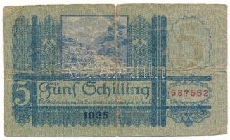 Ausztria 1927. 5Sch "1025 587552" T:VG
Austria 1927. 5 Schilling "1025 587552" ...