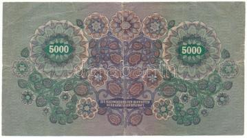 Ausztria 1922. 5000K "1004 62929" T:VG 
Austria 1922. 5000 Kronen "1004 62929" ...