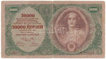 Ausztria 1922. 50.000K "1280 * 016454" T:VG Austria 1922. 50.000 Kronen "1280 * 016454" C:VG Krause 80.