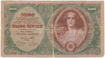 Ausztria 1922. 50.000K "1063 92772" T:Pr Austria 1922. 50.000 Kronen "1063 92772" C:Pr Krause 80.