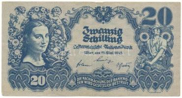 Ausztria 1945. 20Sch "1679 40700" T:F Austria 1945. 20 Schilling "1679 40700" C:F Krause 116.