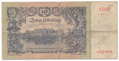 Ausztria 1950. 10Sch II. kiadás, "1742 400468" T:VG
Austria 1950. 10 Schilling, 2nd issue...