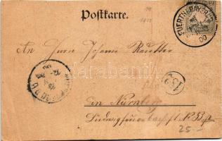 1900 Fürth (Bayern), Ludwigsbahnhof mit Anlagen / railway station (cut)