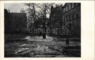 Nürnberg, Nuremberg; Wasserkatastrophe 4-6. Febr. 1909. Theodor Körner - Schaffts-Garten Rotschmiedsteg / flood disaster