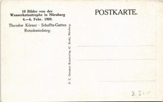 Nürnberg, Nuremberg; Wasserkatastrophe 4-6. Febr. 1909. Theodor Körner - Schaffts-Garten Rotschmieds...
