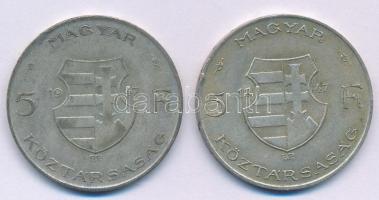 1947. 5Ft Ag "Kossuth" (2x) T:VF,F patina Adamo F8.1