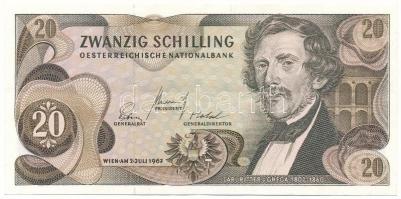 Ausztria 1967. 20Sch "N 465400 G" T:F szép papír Austria 1967. 20 Schilling "N 465400 G" C:F fine paper