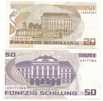 Ausztria 1986. 20Sch "J 663678 F" + 50Sch "A 617158 G" T:F 
Austria 1986. 20 Sc...