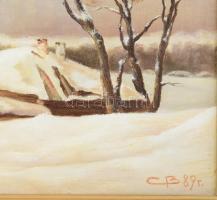 Velivok, Sergej Ivanovics (-), orosz festő: Tél Mihajlovoban, 1989. Olaj, vászon, jelzett. Dekoratív...