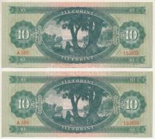 1962. 10Ft (2x) sorszámkövetők "A 580 153634 - A 580 153635" T:VF
Adamo F6