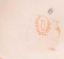 Bodrogkeresztúr 3 darab irizáló mázas dísztárgy, m: 21 cm alatt